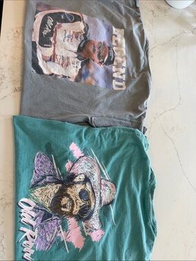 Comfort Colors Tees - Teal & Gray Graphic Short Sleeve Shirts